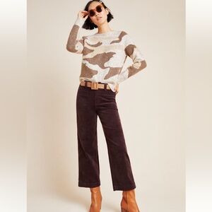 Paige Anthropologie Nellie High-Rise Culotte Corduroy Size 29 Plum Relaxed Fit
